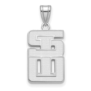 Sterling Silver Rhodium-plated LogoArt Southern Illinois University Large Pendant