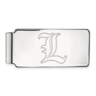 Sterling Silver Rhodium-plated LogoArt University of Louisville Letter L Money Clip