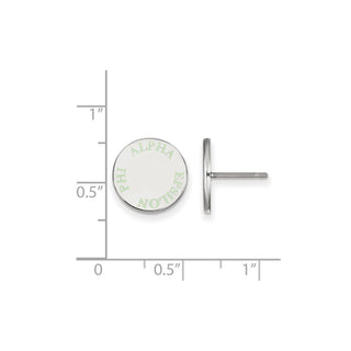 Sterling Silver Rhodium-plated LogoArt Alpha Epsilon Phi Sorority Text Color Enamel Post Earrings SS020AEP