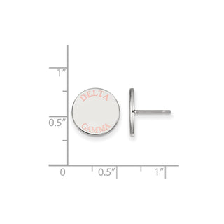 Sterling Silver Rhodium-plated LogoArt Delta Gamma Sorority Text Color Enamel Post Earrings SS020DG