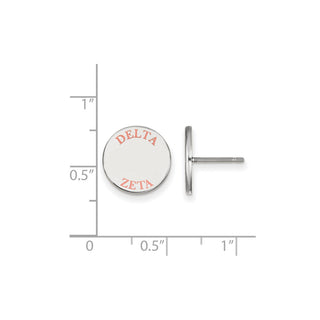 Sterling Silver Rhodium-plated LogoArt Delta Zeta Sorority Text Color Enamel Post Earrings SS020DZ