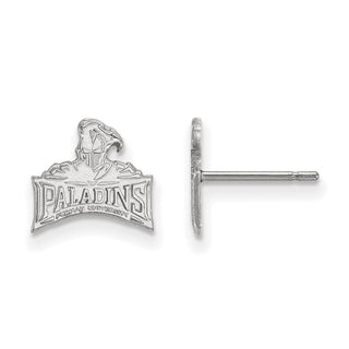 Sterling Silver Rhodium-plated LogoArt Furman University Paladins Extra Small Post Earrings