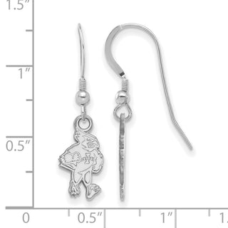 Sterling Silver Rhodium-plated LogoArt Iowa State University Cardinal Small Dangle Wire Earrings