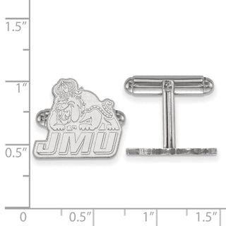 Sterling Silver Rhodium-plated LogoArt James Madison University Cuff Links