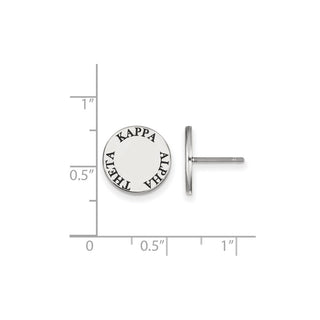 Sterling Silver Rhodium-plated LogoArt Kappa Alpha Theta Sorority Text Color Enamel Post Earrings SS020KAT