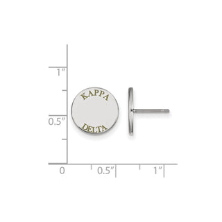 Sterling Silver Rhodium-plated LogoArt Kappa Delta Sorority Text Color Enamel Post Earrings SS020KD