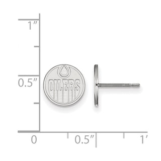Sterling Silver Rhodium-plated NHL LogoArt Edmonton Oilers Extra Small Post Earrings