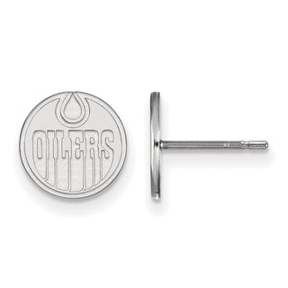 Sterling Silver Rhodium-plated NHL LogoArt Edmonton Oilers Extra Small Post Earrings