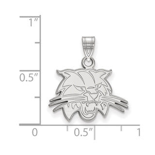 10k White Gold LogoArt Ohio University Bobcat Small Pendant