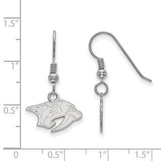 Sterling Silver Rhodium-plated NHL LogoArt Nashville Predators Small Enameled Pendant