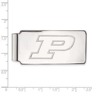 10k White Gold LogoArt Purdue University Letter P Money Clip