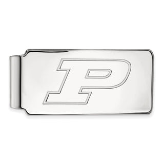 10k White Gold LogoArt Purdue University Letter P Money Clip