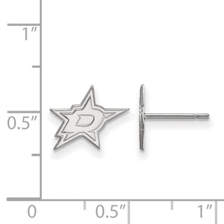 Sterling Silver Rhodium-plated NHL LogoArt Dallas Stars Extra Small Post Earrings