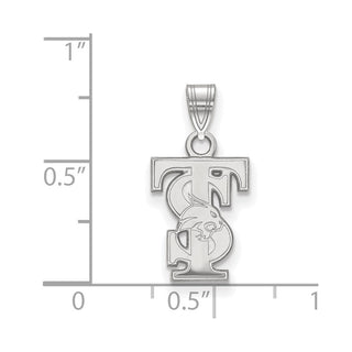 Sterling Silver Rhodium-plated LogoArt Texas State University T-S Small Pendant