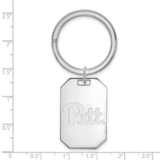 Sterling Silver Rhodium-plated LogoArt University of Pittsburgh Key Ring