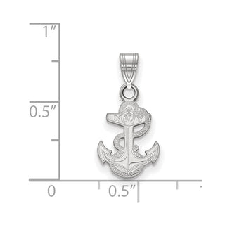 10k White Gold LogoArt US Naval Academy Anchor Small Pendant