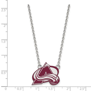 Sterling Silver Rhodium-plated NHL LogoArt Colorado Avalanche Letter A Large Enameled Pendant 18 inch Necklace