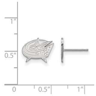 Sterling Silver Rhodium-plated NHL LogoArt Columbus Blue Jackets Extra Small Post Earrings