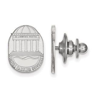 Sterling Silver Rhodium-plated LogoArt Coastal Carolina University Crest Lapel Pin