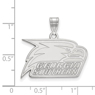 14k White Gold LogoArt Georgia Southern University Eagle Medium Pendant