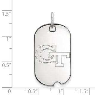 10k White Gold LogoArt Georgia Institute of Technology G-T Small Dog Tag Pendant