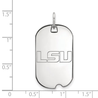 10k White Gold LogoArt Louisiana State University L-S-U Small Dog Tag Pendant