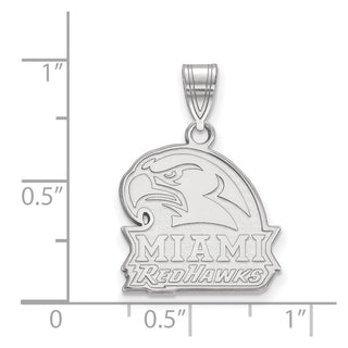 14k White Gold LogoArt Miami University Ohio Redhawks Medium Pendant