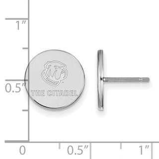 Sterling Silver Rhodium-plated LogoArt The Citadel XS Post Earrings