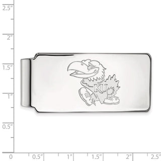 10k White Gold LogoArt University of Kansas Jayhawk Money Clip