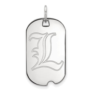 Sterling Silver Rhodium-plated LogoArt University of Louisville Letter L Small Dog Tag Pendant
