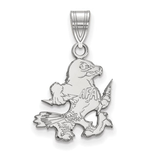 Sterling Silver Rhodium-plated LogoArt United States Air Force Academy Falcon Medium Pendant SS021USA