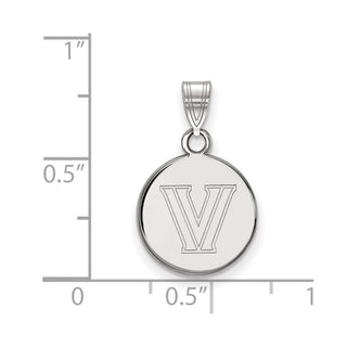 10k White Gold LogoArt Villanova University Letter V Small Disc Pendant