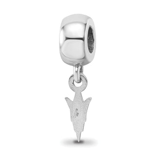 Sterling Silver Rhodium-plated LogoArt Arizona State University Pitchfork Extra Small Dangle Bead Charm