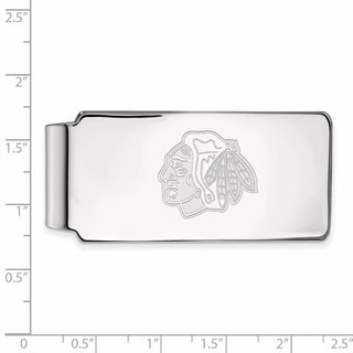 10k White Gold NHL LogoArt Chicago Blackhawks Money Clip