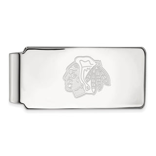 10k White Gold NHL LogoArt Chicago Blackhawks Money Clip