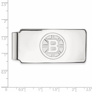 10k White Gold NHL LogoArt Boston Bruins Money Clip