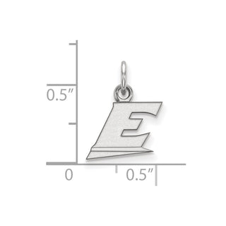 10k White Gold LogoArt Eastern Kentucky University Letter E Extra Small Pendant
