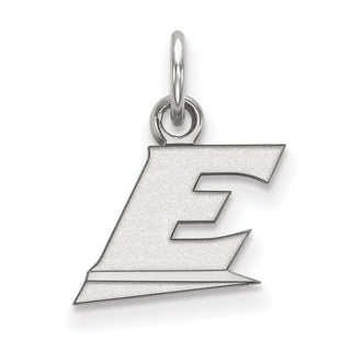 10k White Gold LogoArt Eastern Kentucky University Letter E Extra Small Pendant