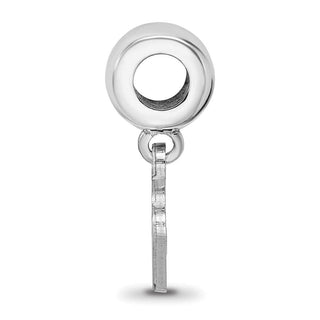 Sterling Silver Rhodium-plated LogoArt Georgia Southern University Eagle Extra Small Dangle Bead Charm
