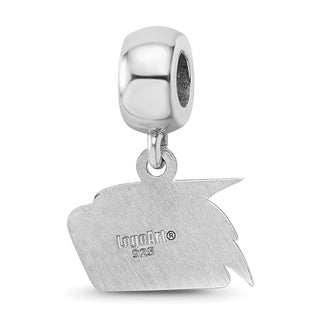 Sterling Silver Rhodium-plated LogoArt Georgia Southern University Eagle Extra Small Dangle Bead Charm