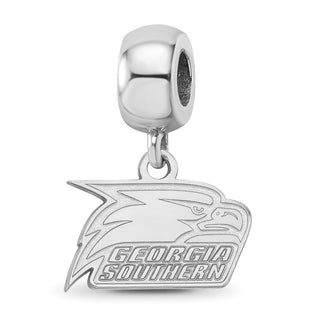 Sterling Silver Rhodium-plated LogoArt Georgia Southern University Eagle Extra Small Dangle Bead Charm
