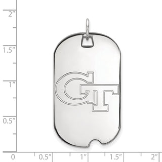 10k White Gold LogoArt Georgia Institute of Technology G-T Large Dog Tag Pendant