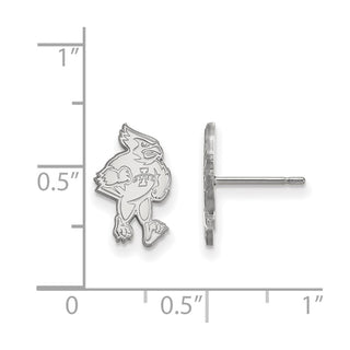 Sterling Silver Rhodium-plated LogoArt Iowa State University Cardinal Small Post Earrings