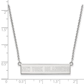 Sterling Silver Rhodium-plated NHL LogoArt New York Islanders Small Bar 18 inch Necklace