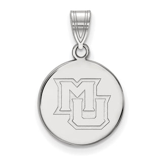 Sterling Silver Rhodium-plated LogoArt Marquette University M-U Medium Disc Pendant