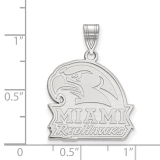 10k White Gold LogoArt Miami University Ohio Redhawks Large Pendant