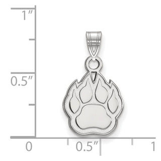 Sterling Silver Rhodium-plated LogoArt Northern Illinois University Paw Small Pendant
