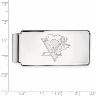 10k White Gold NHL LogoArt Pittsburgh Penguins Money Clip
