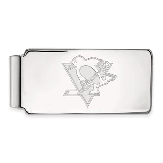 10k White Gold NHL LogoArt Pittsburgh Penguins Money Clip