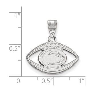 Sterling Silver Rhodium-plated LogoArt Penn State University Lion Football Pendant